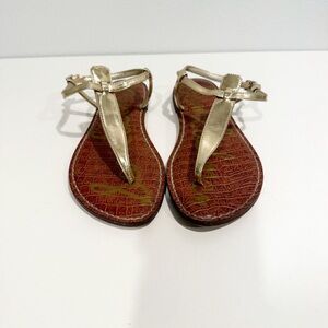 Sam Edelman Gigi Thong Sandal Metallic Gold Size 8